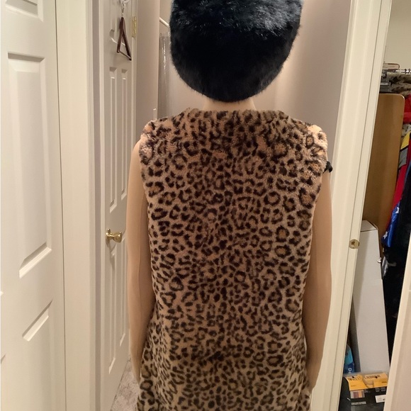 INC Leopard Print Faux Fur Vest Size S/M - Picture 10 of 16